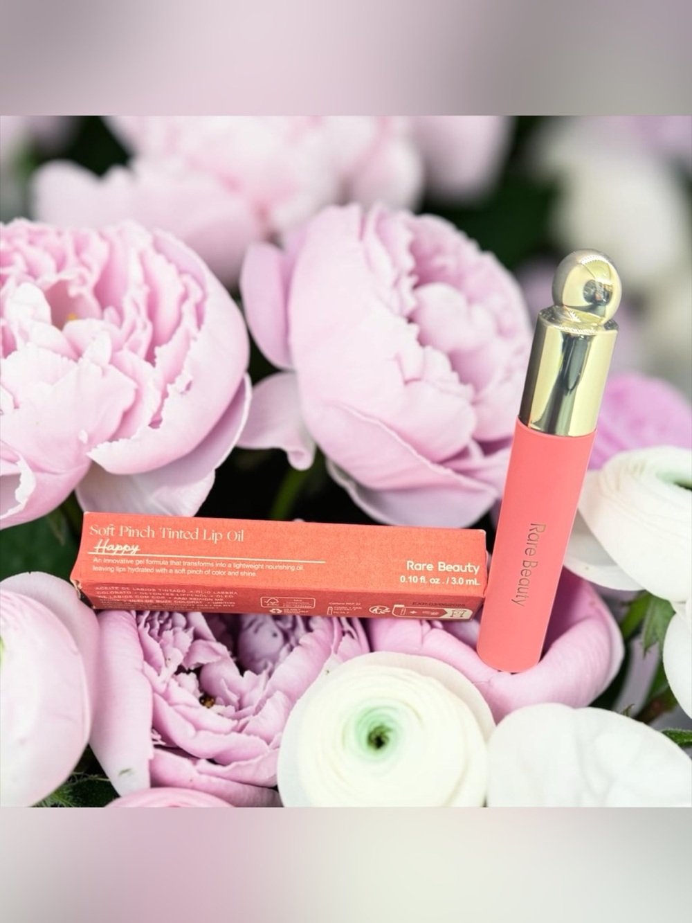 💕RARE BEAUTY💕Soft Pinch Tinted Lip Oil in Happy (Cool Pink)/NIB